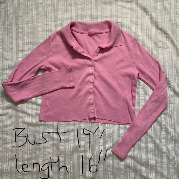 J Galt rib knit cotton button front too - Picture 1 of 4